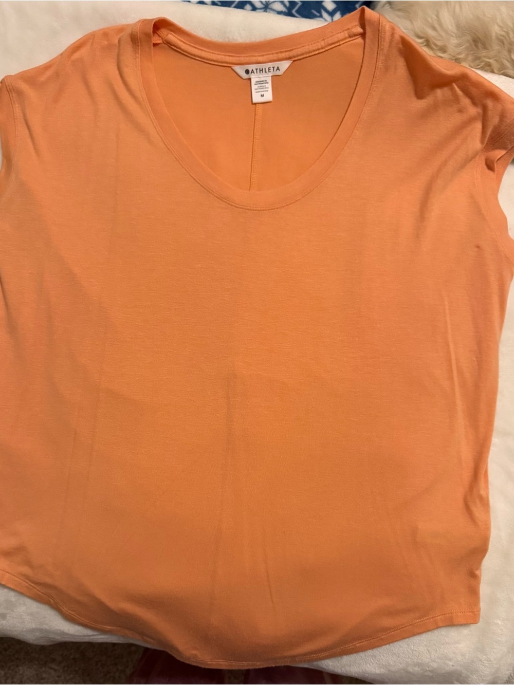 Athleta Peach-Orange Scoop Neck Short Sleeve Tee